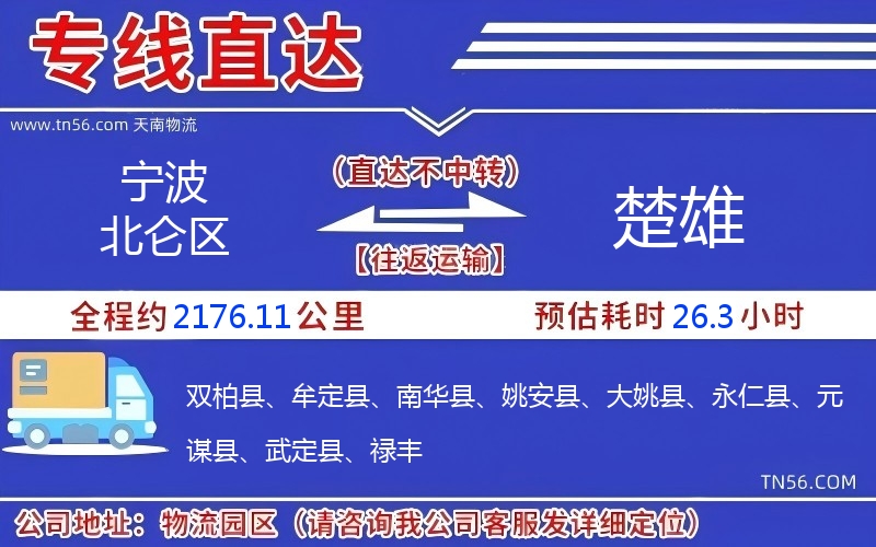 寧波北侖區(qū)到楚雄物流公司 寧波北侖區(qū)到楚雄物流公司