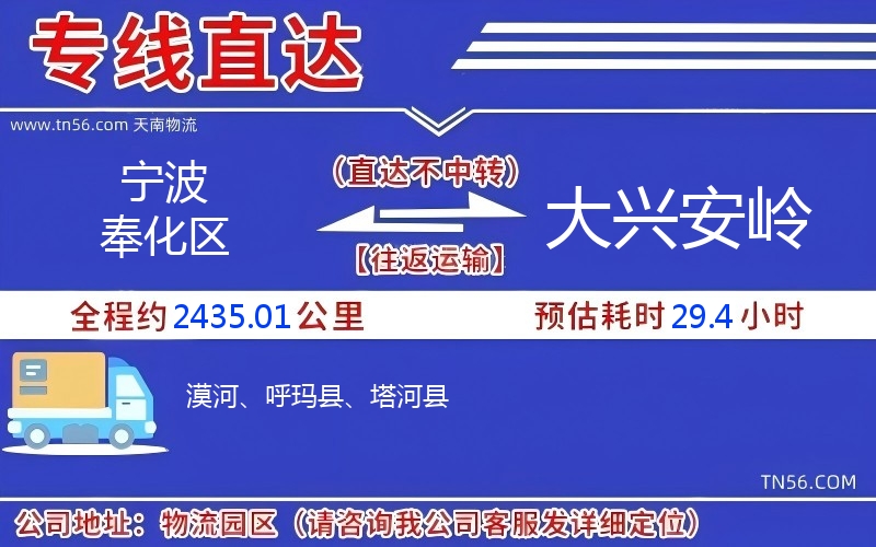寧波奉化區到大興安嶺物流公司 寧波奉化區到大興安嶺物流公司