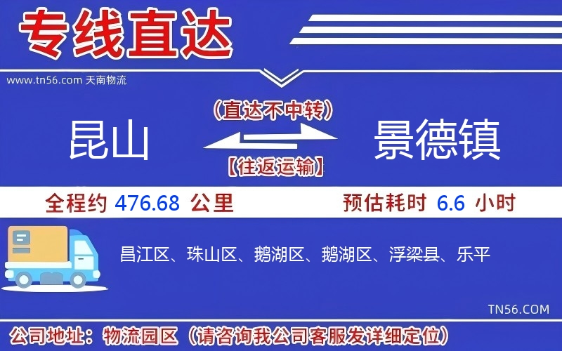 昆山到景德鎮物流公司 昆山到景德鎮物流公司