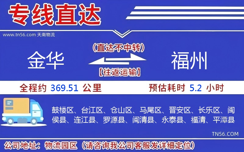 金華到福州物流公司 金華到福州物流公司
